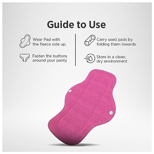 Image of Re:Pad Reusable Sanitary Pads For Women,Kit For 1+3 Pads|(1 Moderate Flow (Pink)+3 Heavy Flow (Blue)+1 Leak Proof Sanitary Pad Pouch)|Lasts Up To 1 .5 Years|Highly Absorbent&Skin Friendly For Women