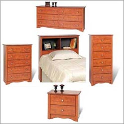 Prepac Cherry Monterey Bed and Bedroom Furniture Cherry