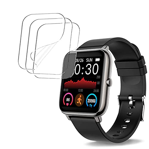 iyanzi 3 Pack High Transparent Full Coverage Screen Protector For Smartwatch P22 Donerton Popglory CanMixs Kalinco 1.4inch, Dirrelo Fitpolo GT01 1.55inch
