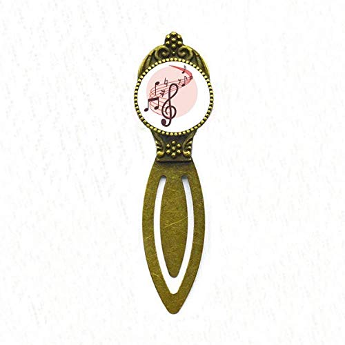 Marque-page rond notes de musique rouge Movg idée cadeau musicien