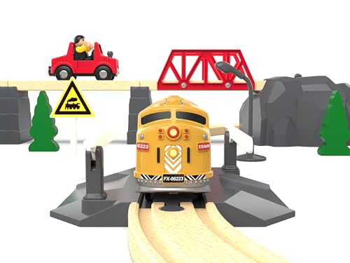 Motorized Train for Kids, Remote Control Locomotive Train Toy for Wooden Tracks, Battery Powered Electric Trains with Sound & Lights Effects Compatible with Thomas, Brio, Chuggington - Image 8