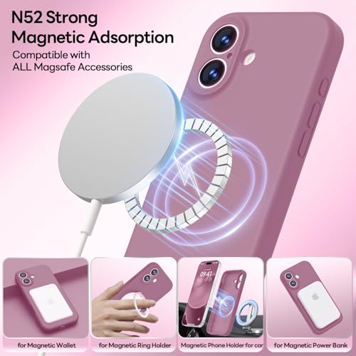 Image of LOVE 3000 Designed for iPhone 17 Case, Premium Silicone [Compatible with Magsafe][Soft Anti-Scratch Microfiber Lining] Shockproof Protective Phone Case for Men Women 6.3 inch, Lavender Purple