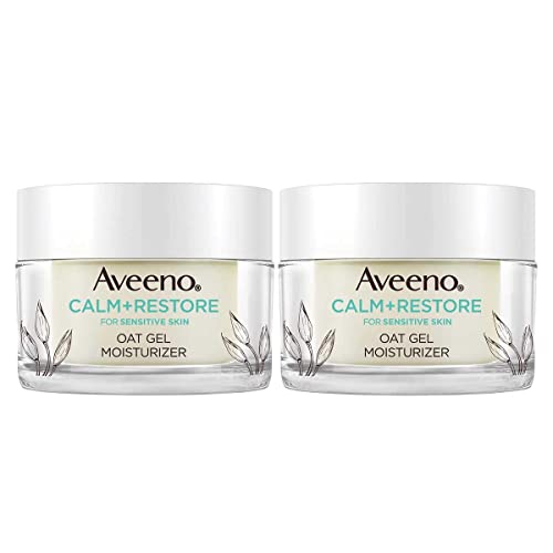 Aveeno Calm+Restore Oat Gel Face Moisturizer, Sensitive Skin, 1.7 Oz - Hypoallergenic, Fragrance & Paraben-Free (Pack Of 2) #TOP1