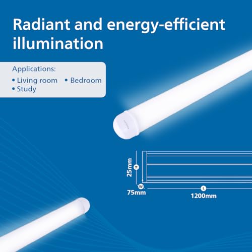 Image of Philips StarBright Plus+ 70W Linear LED Batten | 7000 Lumens | 4 Feet (1200mm) Tube Light | 2X Wider Spread & Brighter Light | 4kV Surge Protection | Cool Day Light, Pack of 1