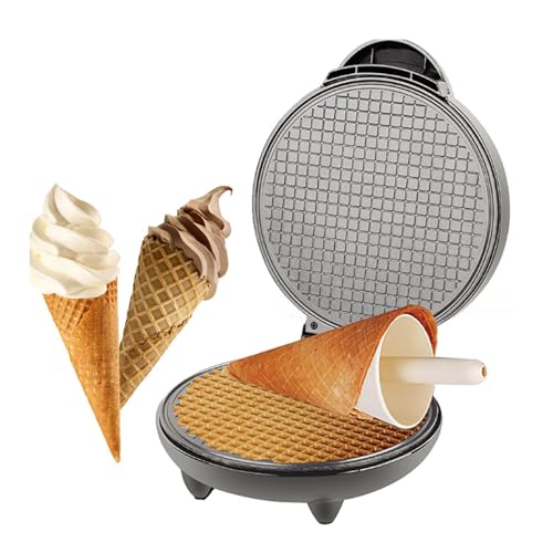 Máquina Para Hacer Conos De Gofres Eléctrica, Calefacción De Doble Cara Con Molde De Acero Inoxidable Antiadherente, Panadero De Conos De Helado Crujiente Para Uso Doméstico Y Comercial
