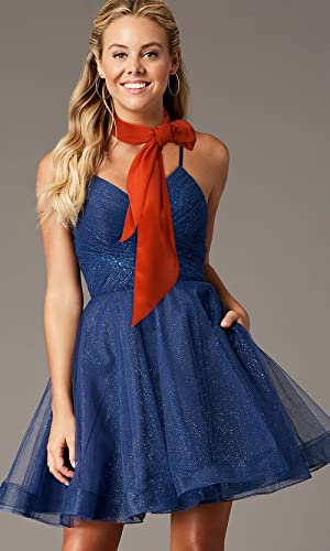 Gerinly Solid 50S Neck Scarf Orange Hair Ribbon Scarf Retro Silk Necktie Long Skinny Scarf For Purse (Orange) #TOP2