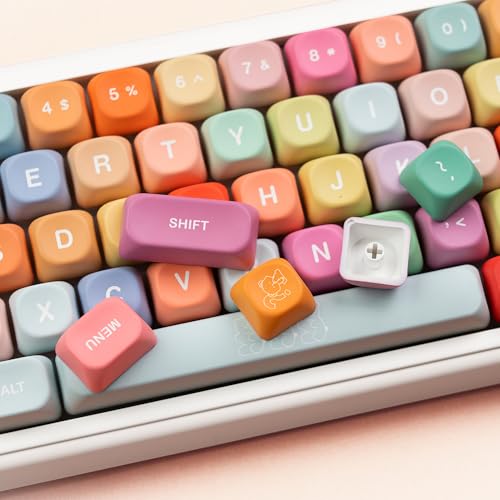 Image of dagaladoo PBT Keyboard keycaps,Rainbow MOA keycaps,Gummy Bear