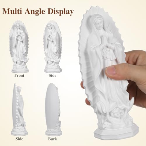 Estatua de Nuestra Señora de Guadalupe 7.5 pulgadas Blanca miniatura 4