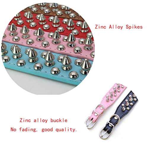 Spiked Dog Collar Soft Pu Leather Mushrooms Rivet Spike Studded Puppy Adjustable Cat Collars Black M #TOP3
