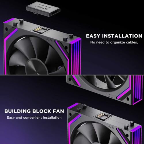 Image of Jungle Leopard Interstellar-V2RS X3 120mm PC ARGB Case Computer Cooling Fans,Daisy-Chain|PWM 950-1850RPM|High Airflow|RGB Dual Infinity Mirrors Lighting for Gaming Build(Black Forward 3Pack)