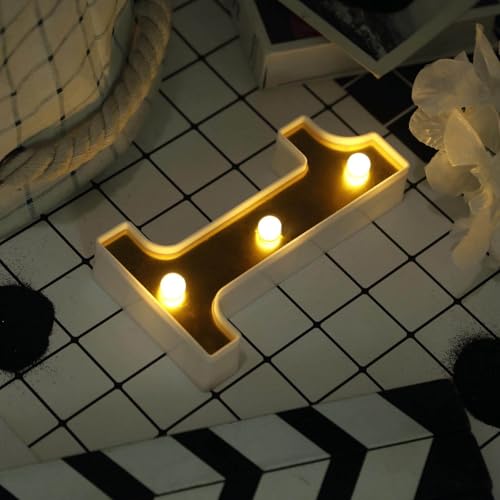 Image of Efavormart 6 inch Gold Marquee Number 1, Mirror Front Warm White LED Light Up 3D Sign, Battery Operated 72H Glow for Wedding Party & Wall Decor