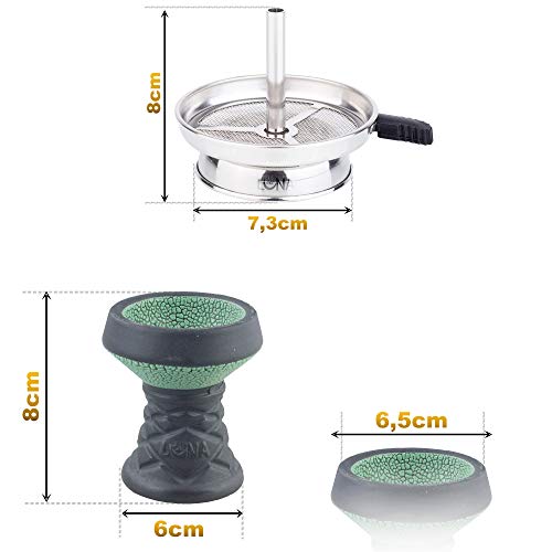Premium Shisha Steinkopfset | Steinkopf und Sieb Set | Shishazubehör Set mit hoher Qualität (Steinkopf Set, Schwarz) – Bild 5