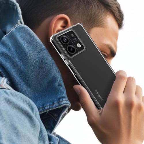 Image of KAPAVER Hybrid Clear Back Cover Case for Redmi Note 13 | Protective Shockproof Hard PC Soft Flexible TPU Cover