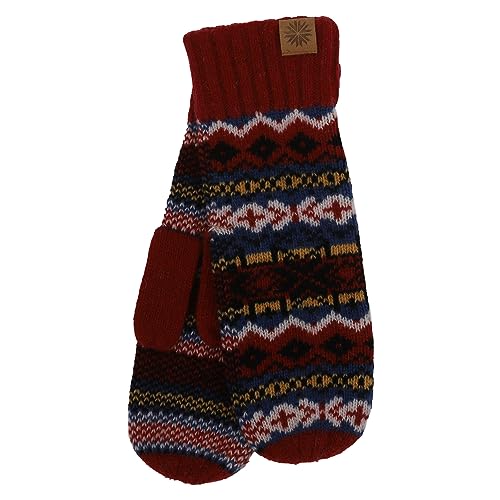 ICEWEAR Skrúður wool blend Nordic mittens (Dark red, S-M)
