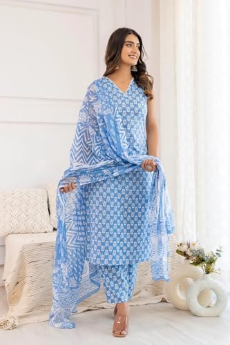 Image of FABNEX Kurta Set for Women | Women Kurta Set with Dupatta | Women Kurta Sets Kurtis | Women Kurta Pant Set (K-121)