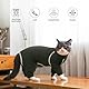 Katzinst Katzenpullover,Katzenbekleidung aus Klebrigem Fell mit Reißverschlüssen,Katzenpyjamas, 4-beinige Katzenbekleidung, Vorbeugung von Haarausfall,Katzenbody Langarm, (Grün,L)