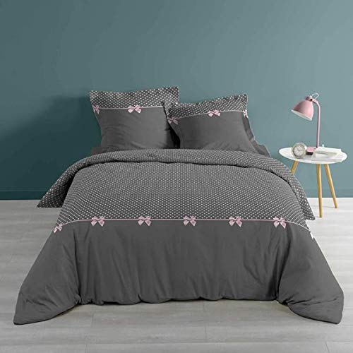 Bettbezug Craquante, Dunkelgrau, 220 x 240 cm, für Doppelbett, 100 % Baumwolle Cover