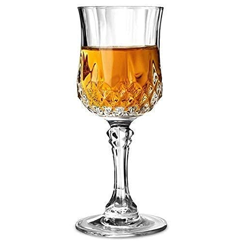 Image of Italian Style Classic White or Red Wine Glasses 230 ml Premium Crystal Clear Diamond Cut Glass | Perfect for Cocktail, Brandy, Mocktail, Champagne Set of 6 (Big cry 250 ml$, 6)