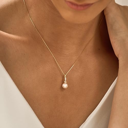 Pearl Necklaces for Women, 14K Gold Plated Dainty Necklace Simple Pearls Drop Pearl Pendant Bridal Wedding Necklace Cute Pearls Choker Necklaces for Women Trendy Tarnish Free Gold Jewelry for Gift3