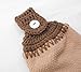 Everyday Beige/Brown Terry Cloth Kitchen Towel - Double Thick/Full Crochet TOP Hanging Kitchen Towel (Beige/Brown)