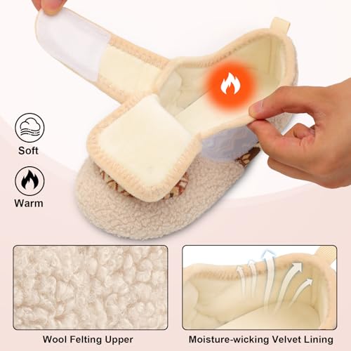 BARERUN Women Slippers Adjustable Wide Diabetic House Slippers for Women Soft-Lightweight House Shoes with Rubber Sole Indoor/Outdoor2