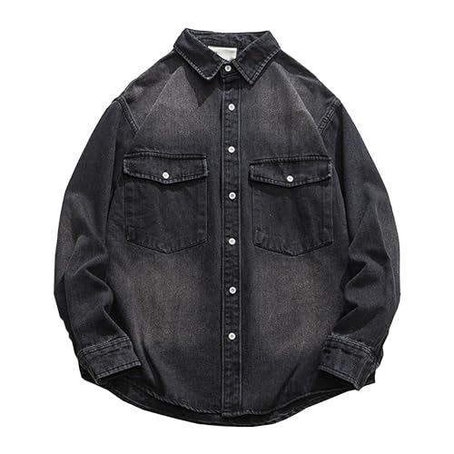 Chemise en jean homme col roulé boutonné pour résoudre le look de mi-saison