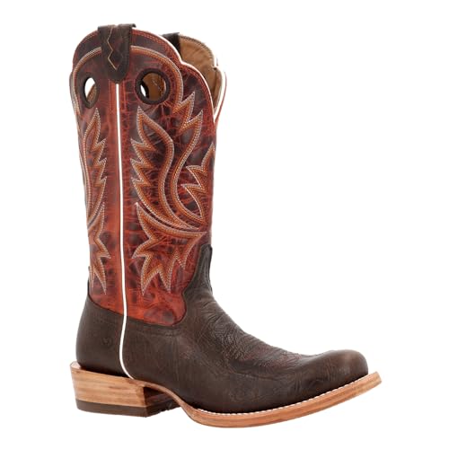 Durango® Men's PRCA Collection Shrunken Bullhide Western Boot, Nicotine And Burnt Sienna, Size 12(M)2