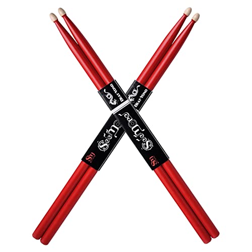 De Percusión, Musical Instruments Baquetas 5A para Bateria, 4 Piezas Baquetas Profesionales, Baquetas Antideslizantes para Batería Eléctrica, Baquetas de Bateria Para Niños Adultos...