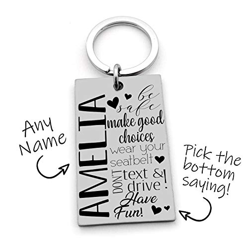 Sweet Sixteen Gift, Gift for Teenager, Teen Daughter Gift, New Driver Key Chain, Birthday Gift, Girl Key Chain, Personalized Name & Birthstone2