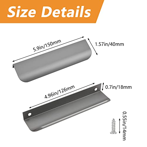 MOROBOR Finger Edge Pull, 8pcs Concealed Handle Modern Style Drawer Handle - Image 2