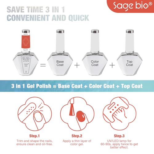 SAGEBIO Multifunctional Cat Eye Gel Nail Polish, No Base or Top Coat Required, 15ml, Lasts Up to 4 Weeks, UV/LED Cured, Easy Application, R188 — view 2