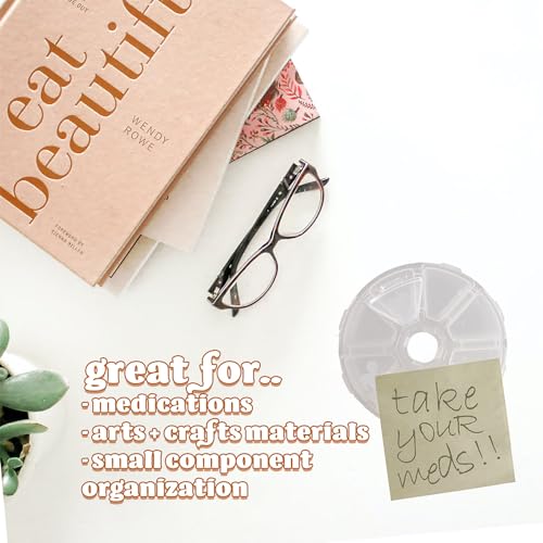 Image of Craft County 6 Compartment Clear Plastic Flip Top Bead Storage Container - Organizer for Jewelry Making and Crafts