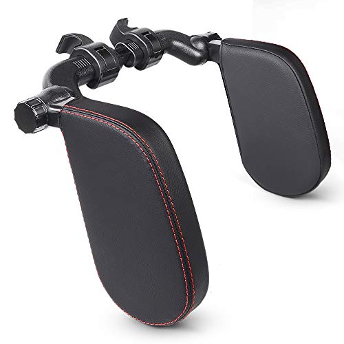 EASY EAGLE Appui-tête De Voiture Oreiller ,Pu cuir Couchage Soutien Du Cou Protection Pour Enfants Adultes Voyage Support de cou Sleeping-Black