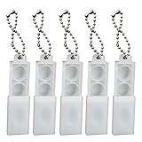 5 Pieces Hearing Aid Battery Case Hearing Aid Amplifier Battery Storage Box Button Cell Holder Storage Case Plastic Battery Case Box Battery Caddy with Keychain(White)