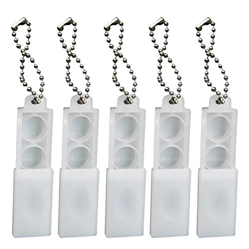 5 Pieces Hearing Aid Battery Case Hearing Aid Amplifier Battery Storage Box Button Cell Holder Storage Case Plastic Battery Case Box Battery Caddy with Keychain(White)