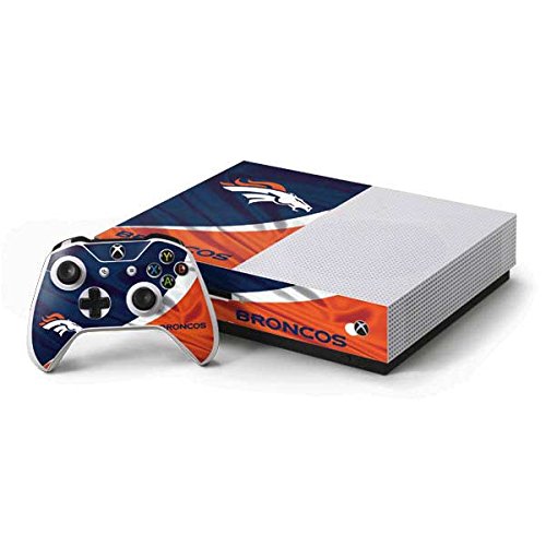 Skinit Decal Gaming Skin Compatible with Xbox One S Console and Controller Bundle - Officially Licensed NFL Denver Broncos Design