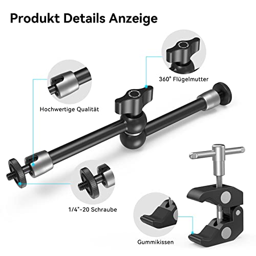 SMALLRIG 10 Zoll Magic Arm mit Super Clamp Large Crab Zangenclip – Ansicht 5