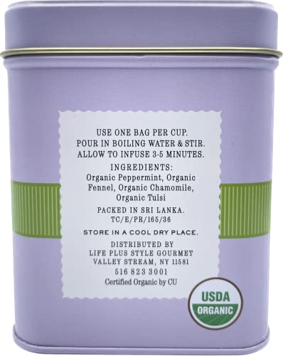 Elephant Park Secret Garden Organic Sleep Blend Herbal Tea - 50 Packets - Natural Chamomile, Lavender, Rosehip and Silver Lime Leaf Teabags - USDA Certified 100% Organic and Non-GMO - Decaffeinated