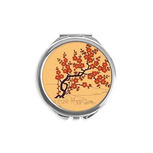 Miroir de poche culture japonaise rond multicolore pour maquillage nomade fait main