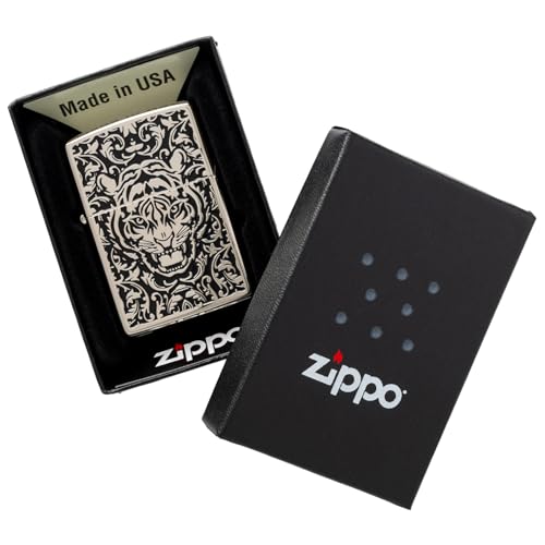 Encendedor Zippo de aceite con diseño plateado y número serial miniatura 6