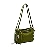 Fossil Women's Allie Leather Satchel Purse Handbag, Green Olive