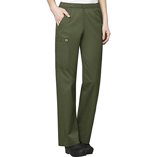 WonderWink Women's Petite-Plus-Size Women's Pull-On Cargo Pant Pants, Olive, 2X-Large/Petite