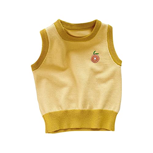 Knitted Cartoon Round Neck Boys and Girls Pullover Vest Spring Autumn Children's Knitted Vest Big Girls Sweat