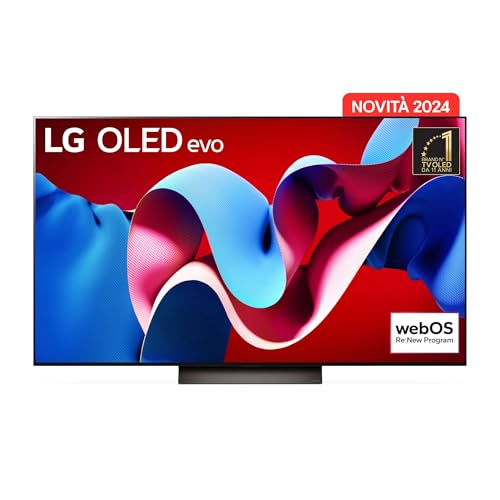 LG OLED evo 77'', Serie C4 2024, OLED77C44LA, Smart TV 4K, Processore α9 Gen7, Brightness Booster, 40W, Dolby Vision, 4 HDMI 2.1 4K@144Hz, GSync, VRR, Alexa, ThinQ AI, webOS 24
