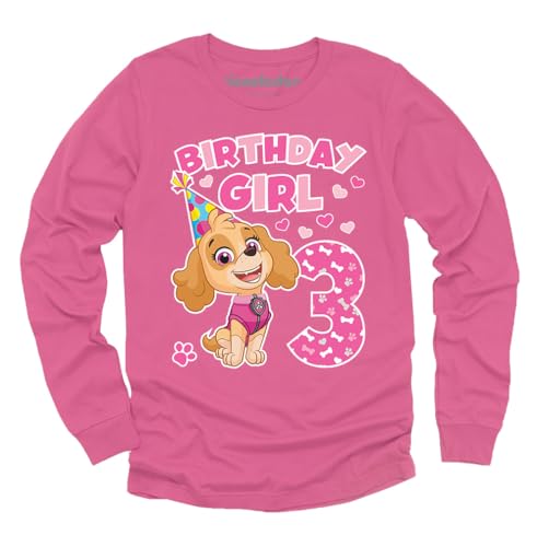 Paw Patrol Skye Long Sleeve 3rd Birthday Shirt Gift Tee for