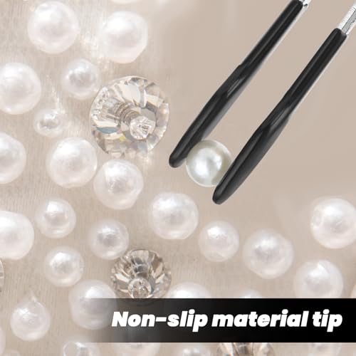 Amabro 2 Stück Pinzette mit Gummispitzen, Edelstahl Pinzetten mit Flacher Spitze, PVC Gummi Beschichtete Flacher Rutschfeste Pinzetten für Labor Schmuck DIY Herstellung Briefmarken Münzen Basteln