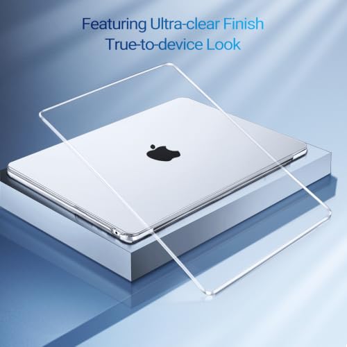 Image of MOSISO Compatible with MacBook Air 15 inch Case M4 M3 M2 2025 2024 2023 Release A3241 A3114 A2941 with Touch ID, Plastic Hard Shell Case&Keyboard Cover&Screen Protector&Storage Bag, Crystal Clear | A3448 A3241 A3114 A2941, Scratch-Resistant Protective Hard Shell Case&Keyboard Cover&ScreenFilm&Pouch, Crystal Clear