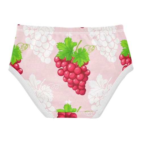 Clusters Red Grapes Light Pink Girl Panties Cute Girls Underwear Toddlers Cotton Artistic Briefs Girls Undies 2t2