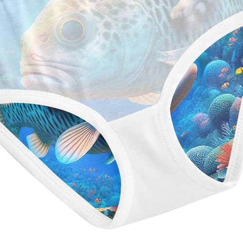 Toddler Girl Briefs, Cute Cat Fish Blue Cotton Underwear Girls, 2–8 Years4
