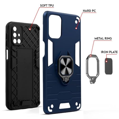 Image of AIBEX Armor Back Cover Compatible for Poco M7 5G / Redmi 14C 5G / Redmi A4 5G / Poco C75 5G| Rugged Shockproof Case with Ring Holder & Kickstand | Military-Grade Protection | Magnetic Car Mount
